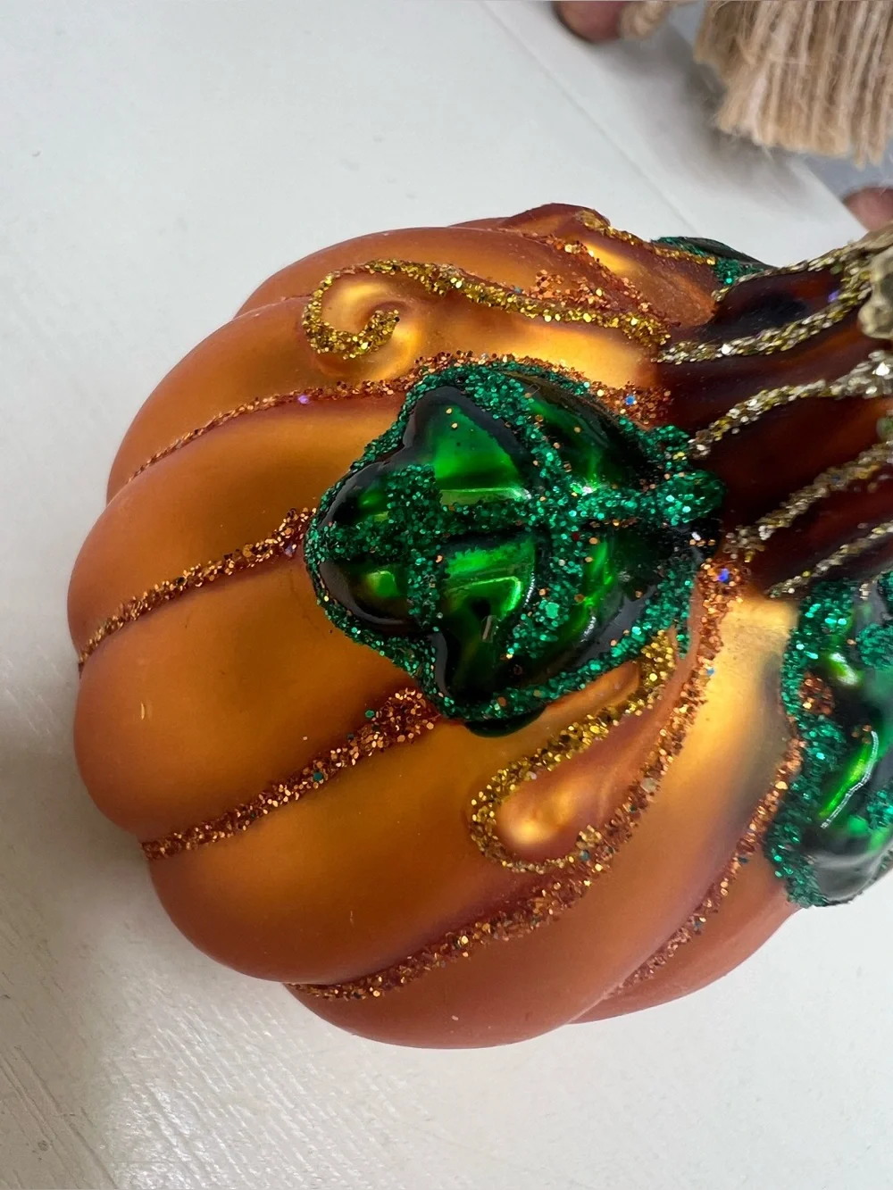 Brand New-Old World Thanksgiving Pumpkin Glass Blown Ornament